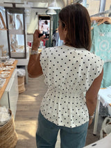 White Polka Dots Top