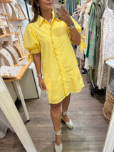 Yellow Scalloped Detail Dress