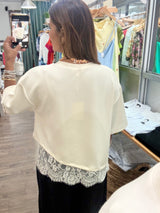 Ivory Lace Hem Top