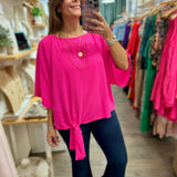 Hot Pink Front Knot Top