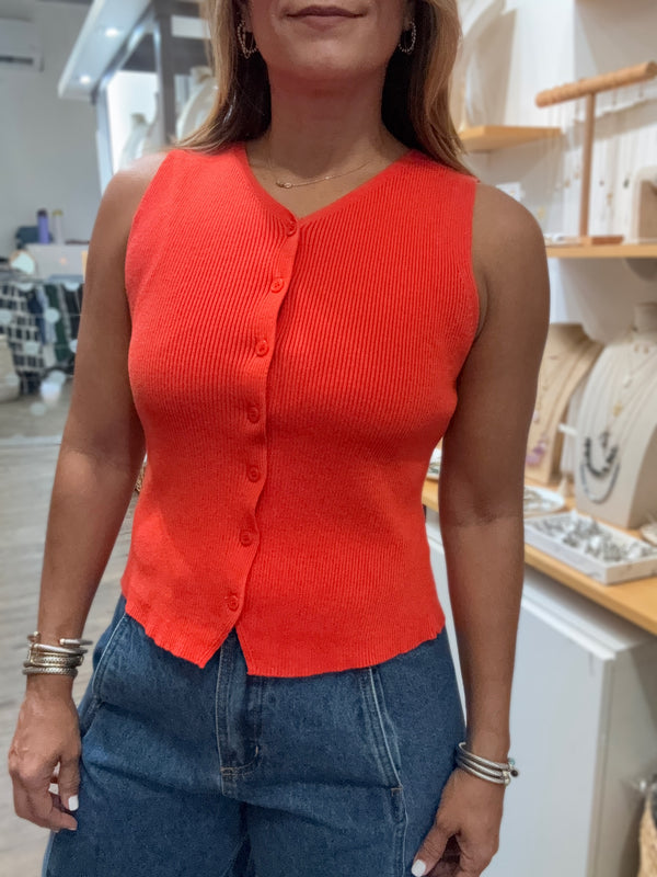 Red Orange Vest/Top