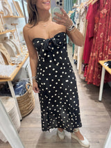 Polka Dots Strapless Dress
