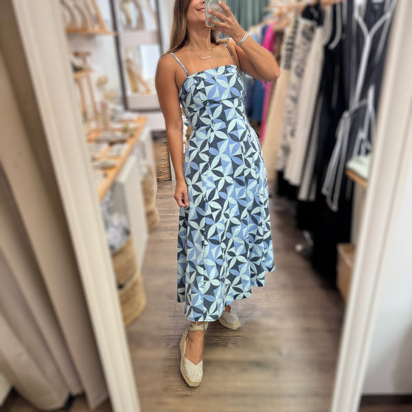 Denim Mix Print Dress