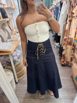 Dark Denim Midi Skirt