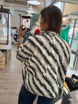 Grey Mix Neck Detail Top