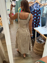 Brown/Green Stripes Dress