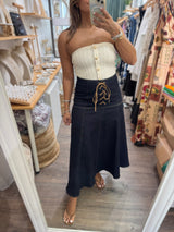 Dark Denim Midi Skirt