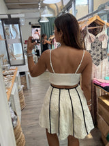 Beige Embroidered Back Detail Dress