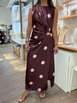 Burgundy Polka Dot Dress