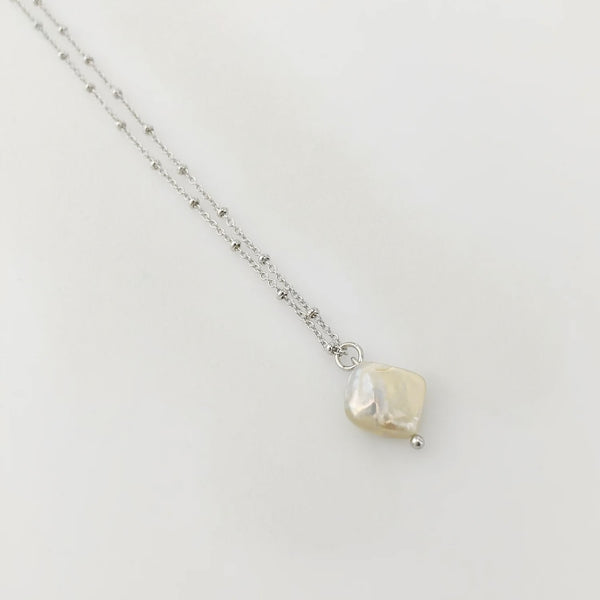 Silver Beaded Chain Necklace (CK)