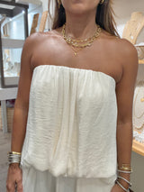 Ivory Strapless Top & Harem Pants