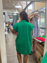 Kelly Green Scalloped Hem Dress