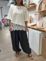Ivory Lace Hem Top