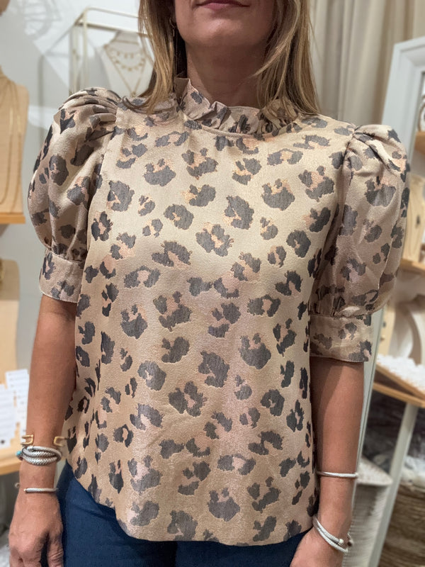 Gold Animal Print Top