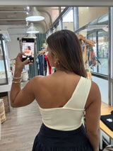 Ivory One Shoulder Top