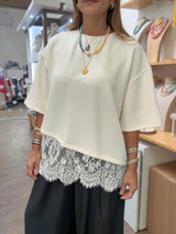 Ivory Lace Hem Top