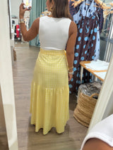 Yellow Polka Dots Wrap Around Skirt