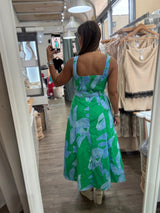 Green & Blue Eyelet Dress