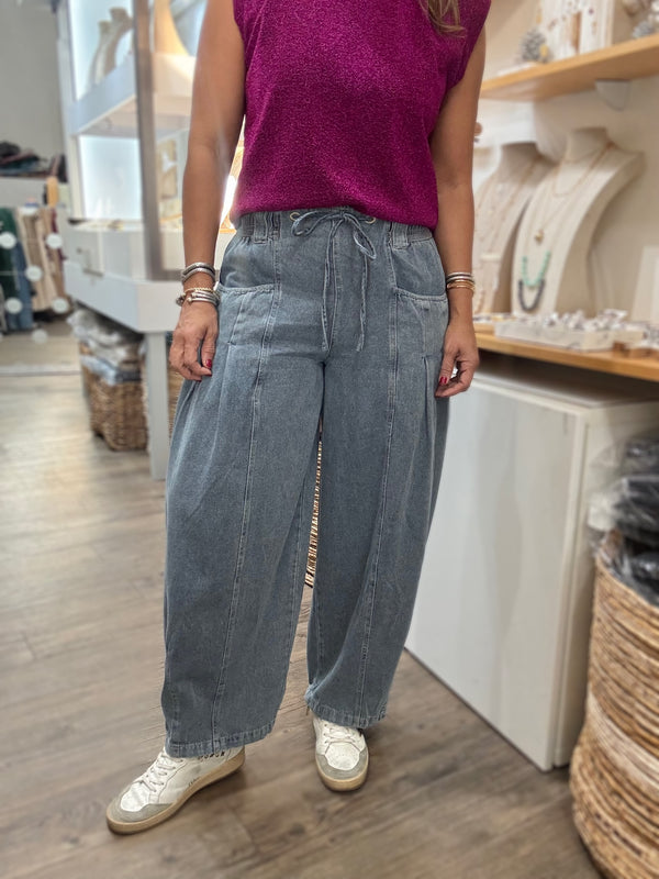 Light Denim Barrel Jeans