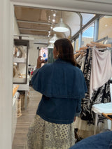 Denim Cape Detail Jacket