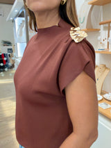 Brown Brooch Detail Top
