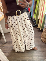 Brown Polka Dots Skirt w/Belt