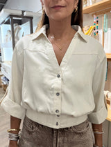 Oatmeal 3/4 Sleeves Top