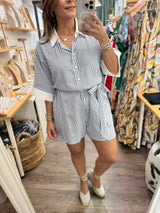 Blue Stripes Romper