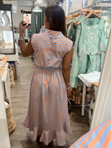 Blue & Orange Striped Dress