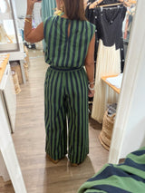 Blue/Green Stripes Top & Pant Set