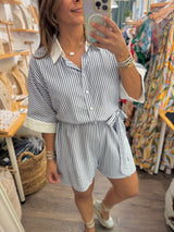 Blue Stripes Romper