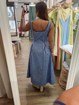 Blue/Brown Stripes Dress