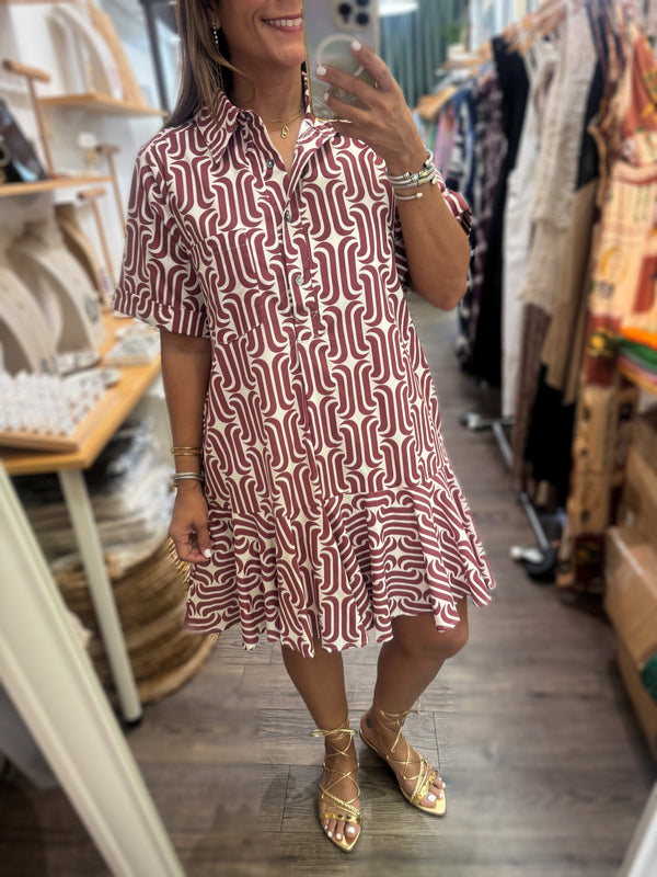 Cinnamon Drop Waist Dress