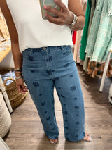 Embroidered Detail Jeans