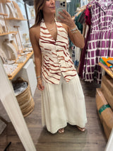 Zebra Print Halter Vest Top