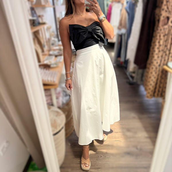 Front Bow Strapless Dress