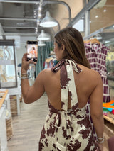 Cow Print Halter Top & Pant Set
