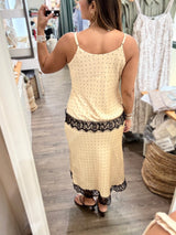Tiny Dots and Lace Top & Skirt Set