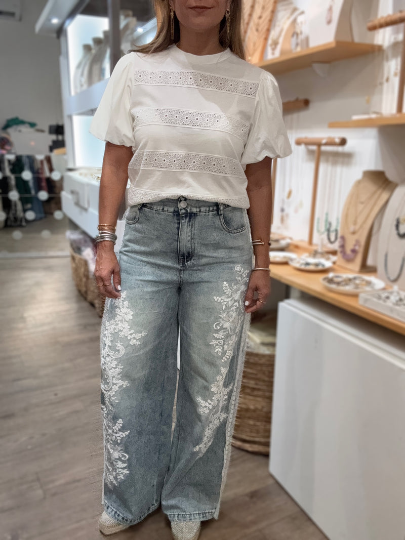 Lace Detail Denim