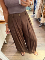Brown High Waisted Harem Pants