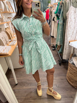 Green Front Knot Dress