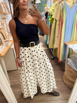 Polka Dots Skirt w/Belt