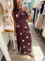 Burgundy Polka Dot Dress