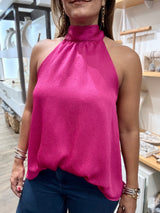 Magenta Halter Neck Top