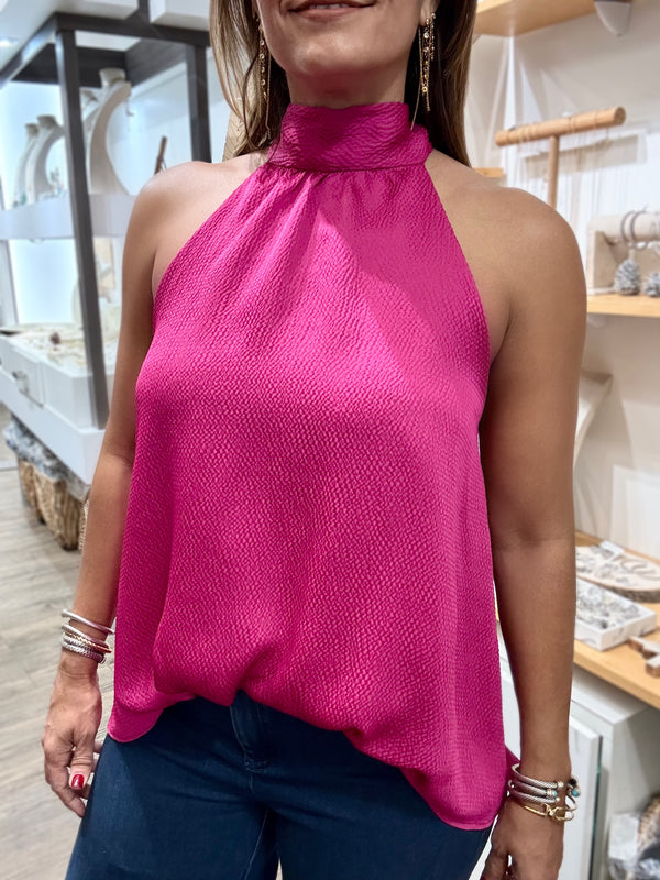 Magenta Halter Neck Top