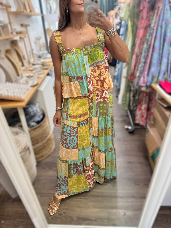 Soleil Print Top & Skirt Set