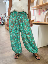 Ivory Top & Leopard Harem Pants Set