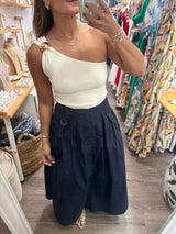 Ivory One Shoulder Top