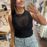 Black Knitted Tank Top