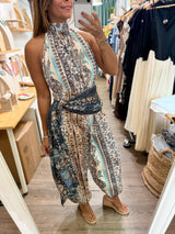 Boho Print Halter Jumpsuit